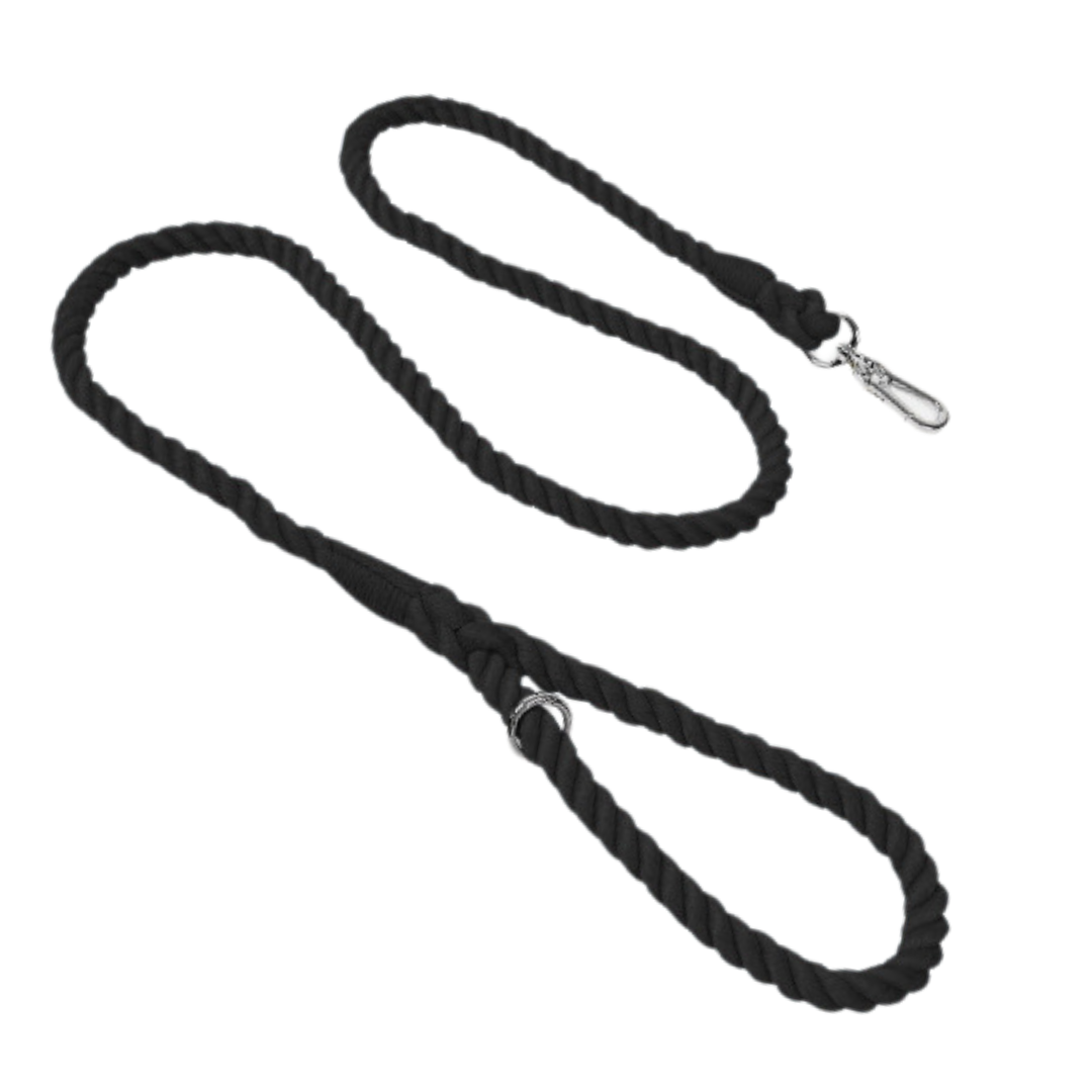 Classic cotton braided rope leash for dogs, sturdy and stylish - Kostbar Pet Club