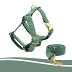 Forest green corduroy harness, fashionable and functional for dogs - Kostbar Pet Club
