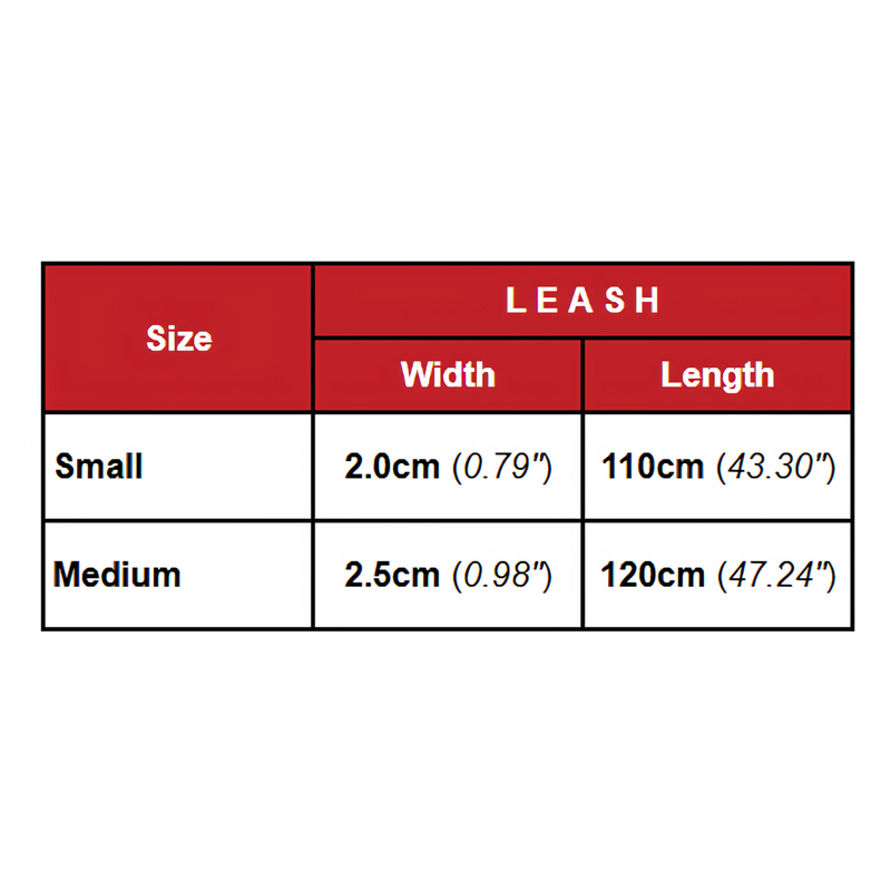 Size chart for Laisse en velours côtelé (marron)